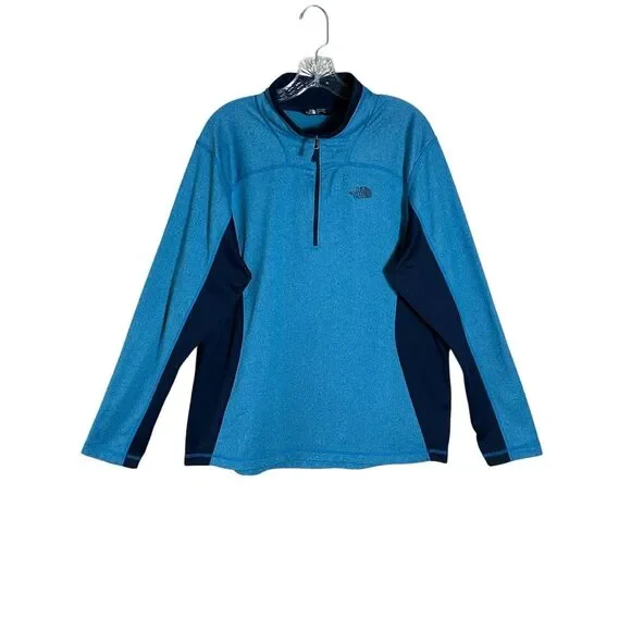 The North Face Men’s Teal and Navy Half-Zip Pullover