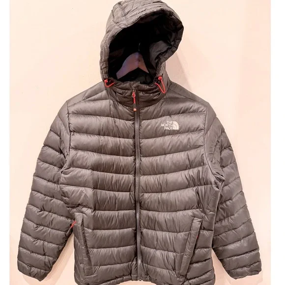 The North Face Summit Series Mens Black Goose Down Puffer Hooded Jacket Large