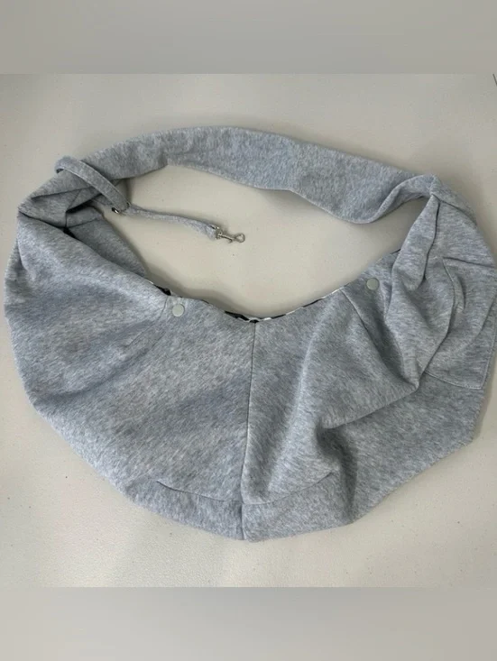 Tomkas Grey Dog Sling Dog Carrier Size M Comfortable Puppy Lined Plaid