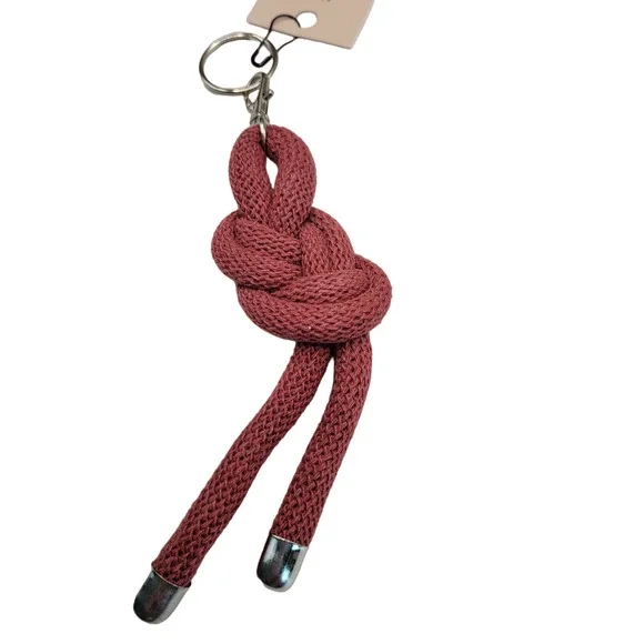 Figure 8 Knotted Rope Keyring Keychain Bag Charm Wild Rose