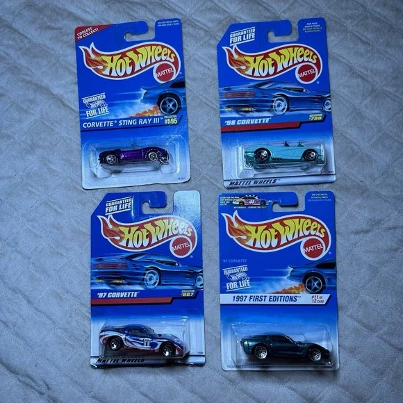 Hot Wheels Set Of 4 Corvette Cars Diecast 1:64‎ #595 #780 #867