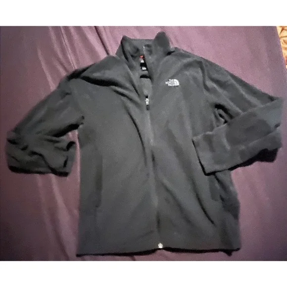 The North Face Mens Black Full Zip Fleece Jacket Mock Neck Size Medium‎