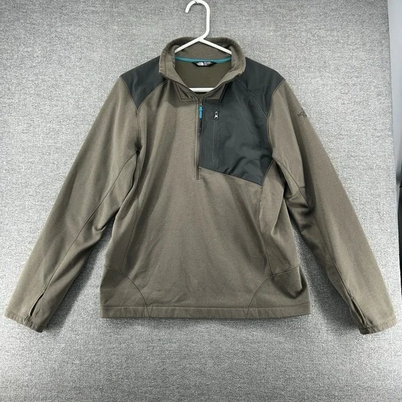 The North Face 1/2 Zip Pullover Jacket Men Size Meidum Military Green Winter