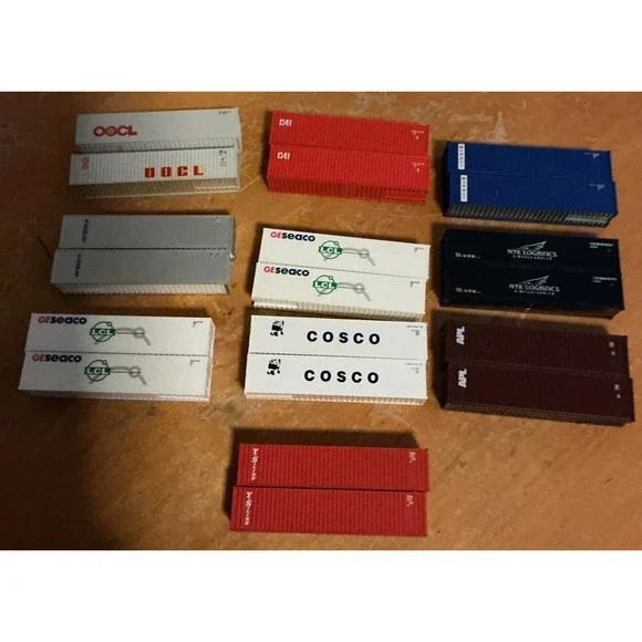 Lot Of 20 N Scale Mixed 53' Shipping Containers,‎ Unbranded And Used