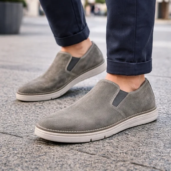 👞 Clarks Un Tailor Tie Gray Suede Slip-On Shoes | Men’s 11