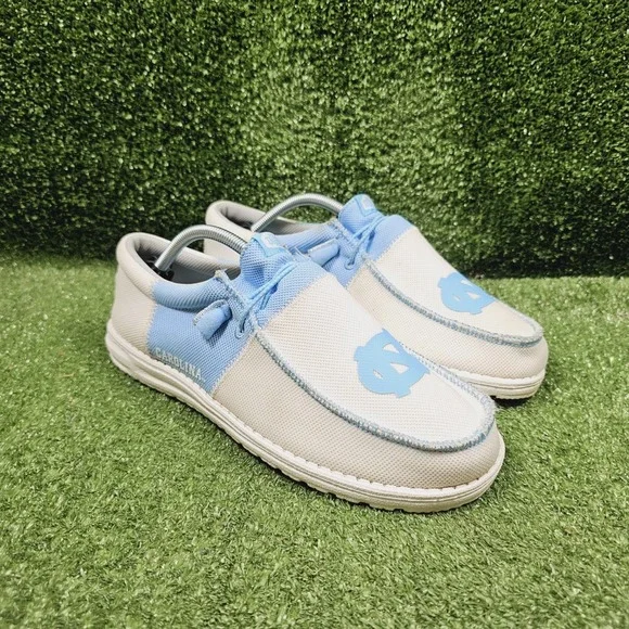 Hey Dude Wally Tri North Carolina Tar Heels Blue White UNC Slip On Shoes Mens 10
