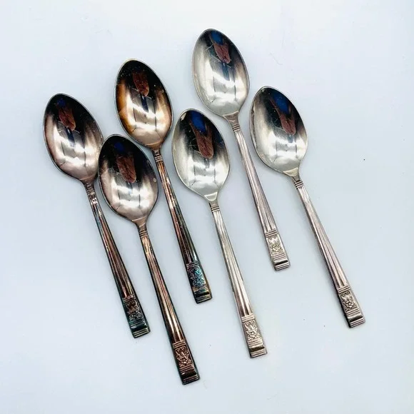 Turner & Co Spoons Pedigree Plate Silverplate Windsor Pattern Set of‎ 6 5.25