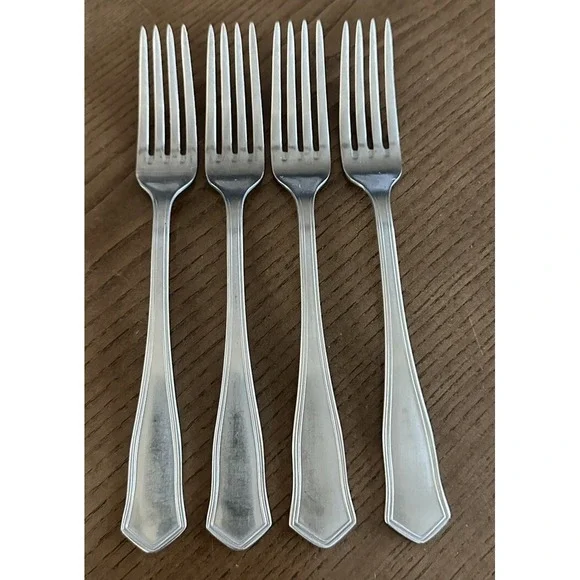 4 Malta MLF3 Dinner Forks Flatware Stainless Glossy‎ Silverware 8 1/4