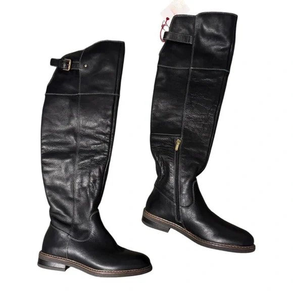 Pikolinos Aldaya Musketeer Over The Knee Leather Boots‎ Black 38 (US 7.5–8)