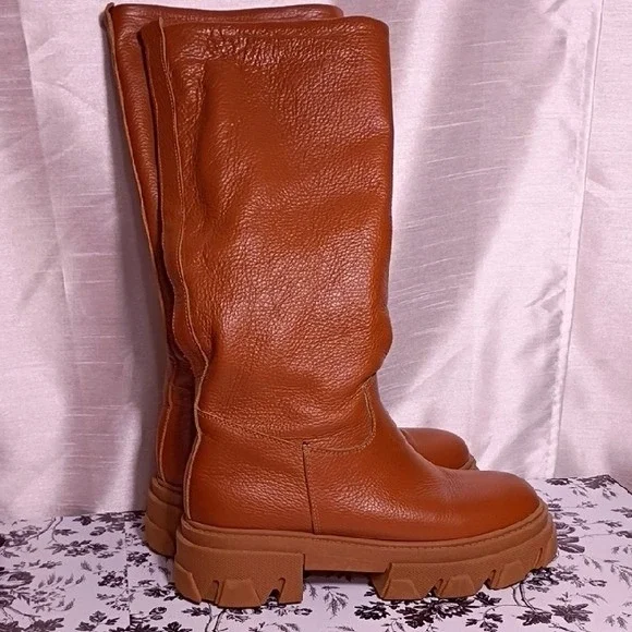 Italian‎ Stylish Women's Brown Over the Knee Leather Boots Size 41 EUR- 10 US