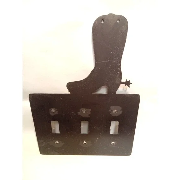 Metal western style 3‎ switch switchplate.
