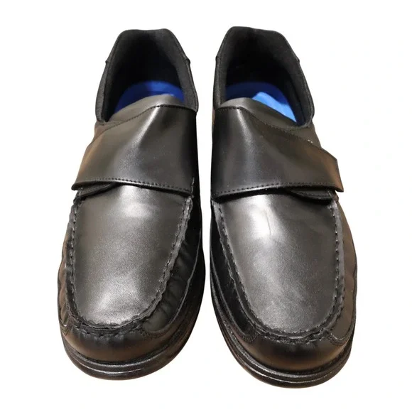Dr. Scholl's 401 One Strap Mens 13D Black New Hook and Loop Comfort Shoes