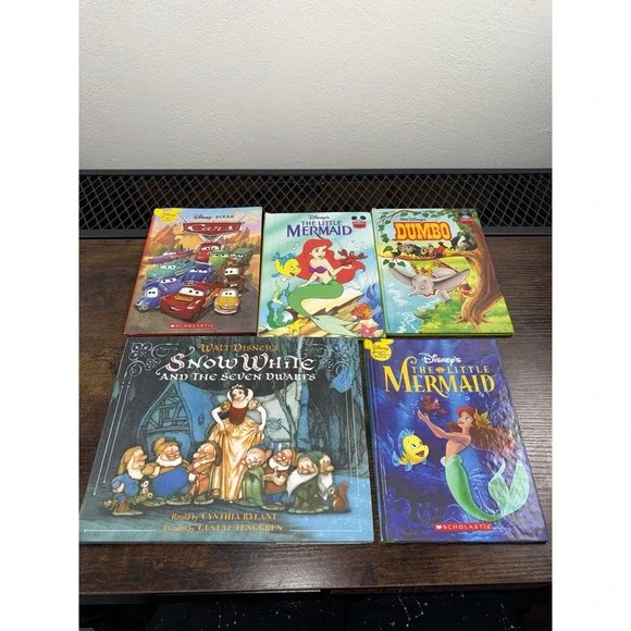 Disney Kids Book Lot5 Cars Little Mermaid‎ Snow White Dumbo Hardcover Storybooks