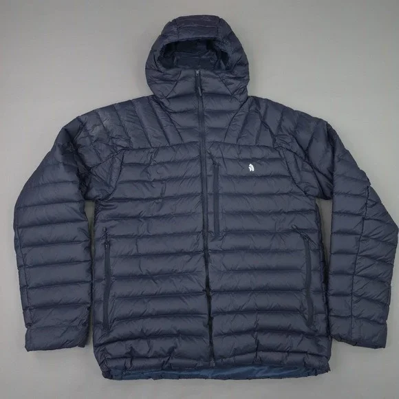 The North Face Jacket Mens Small Blue Hooded Down Puffer Zip Pockets NF0A2TVW