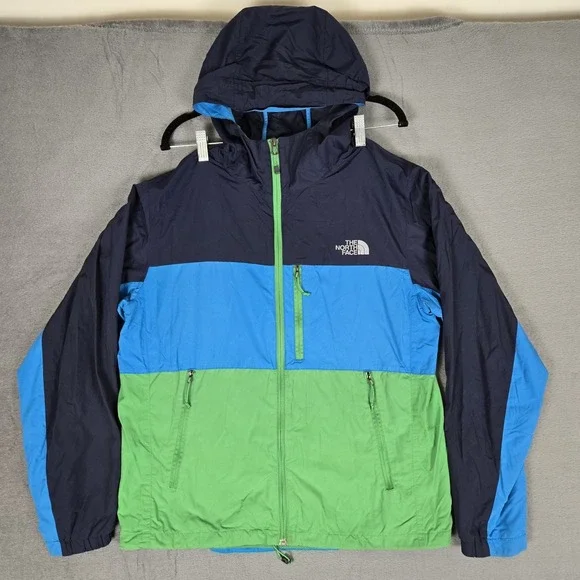 The North Face Jacket Mens Medium Green Hooded Hydrenalite Windbreaker Full Zip