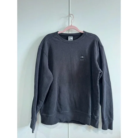 Supreme The North Face Sweatshirt Mens Large Gray Mountain Graphic Logo Fleece
