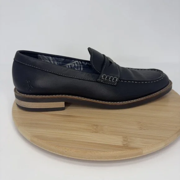 Original‎ Penguin Benson Shoes Mens Size 11 Black Leather Penny Loafers Dress