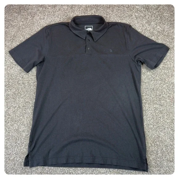 The North Face Mens Black Short Sleeve Embroidered Logo Polo Shirt Size‎ M