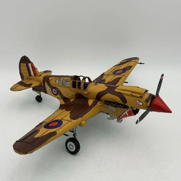 Jayland Metal Curtiss P-40 Warhawk Airplane Model Shark Mouth‎ RAF Desert 16