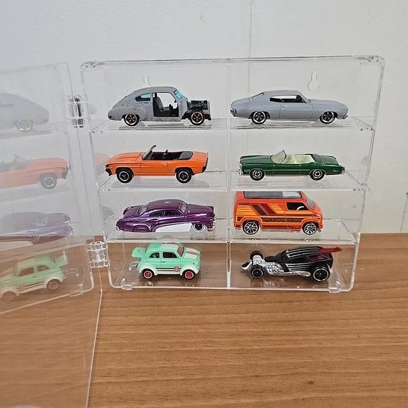 Clear Acrylic Display Case‎ 1:64 Scale Diecast Cars INCLUDING Mix AU of CARS x 8
