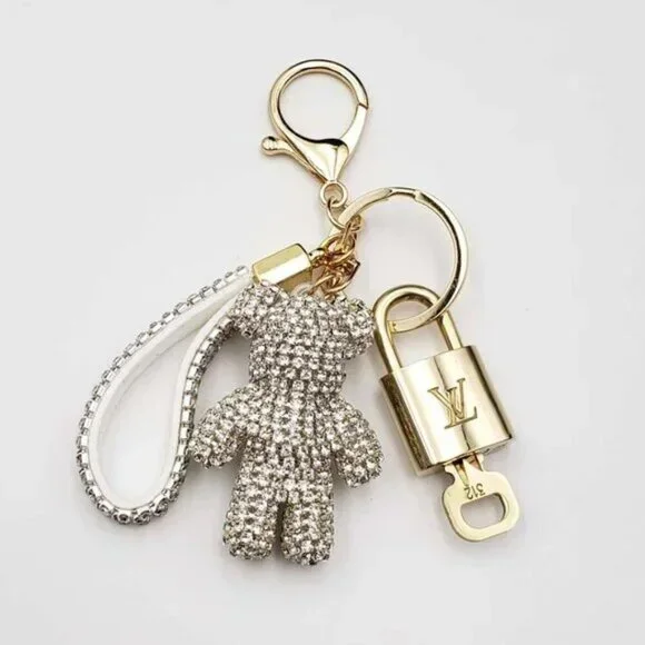 Louis Vuitton Authentic Gold Lock & Key 🔑 Bag Charm + Unbranded Keychain