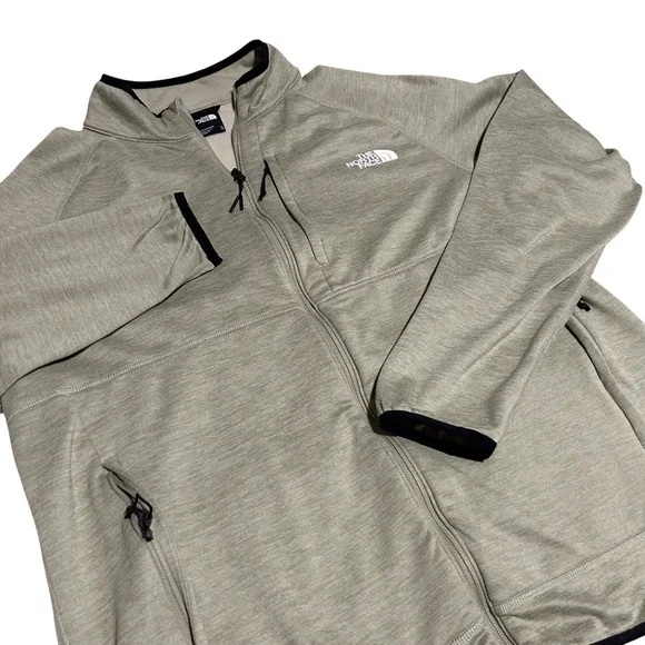 The North Face Canyon Lands Fleece Jacket Mens XL Green Full Zip Mock Neck