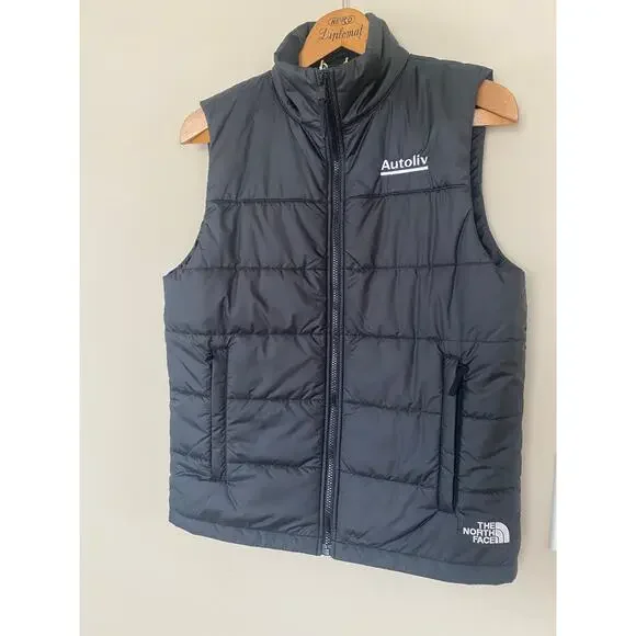The North Face Everyday Mens Small Black Insulated Puffer Vest Company Logo EUC