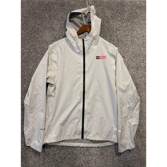 The North Face Jacket Mens White Small Trail DryVent Hooded Full Zip Reflective