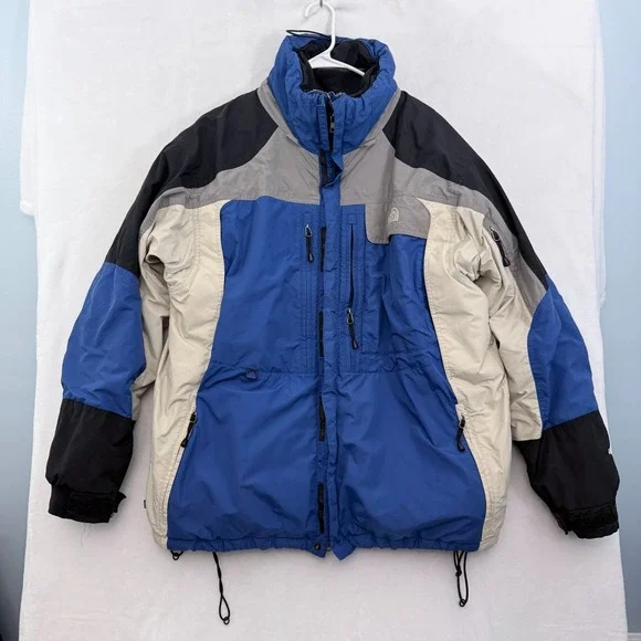 Vintage The North Face Rescue 3 In 1 Jacket Mens XL Blue Full Zip Denali Fleece