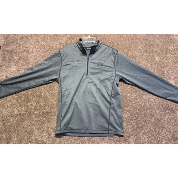 The North Face Mens Large Gray Quarter Zip Pullover Zimmer Biomet Embroidered‎