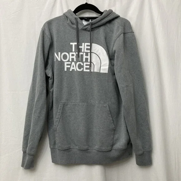The North Face Gray Half Dome Logo Hoodie (A7R9F) w/Front Pocket - SZ M