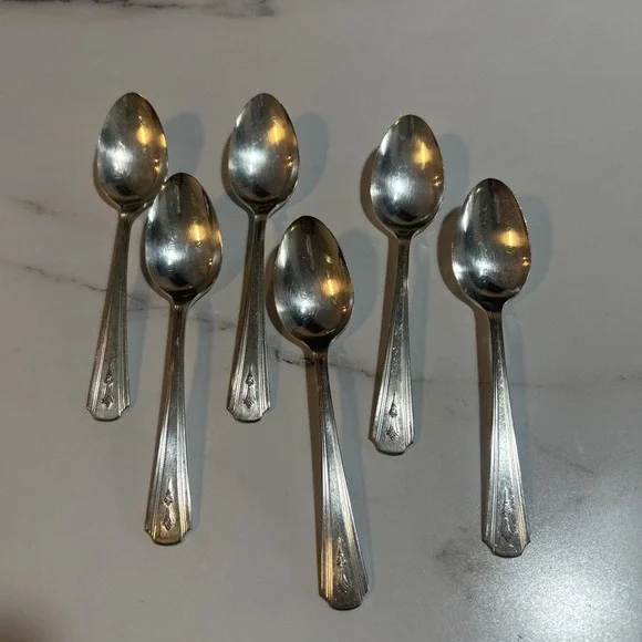 1929 Berkeley Peerless Silver-Plated Teaspoons, set of‎ 6
