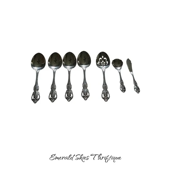 Oneida Brahms Set of 7 Community Stainless Flatware serving utensils