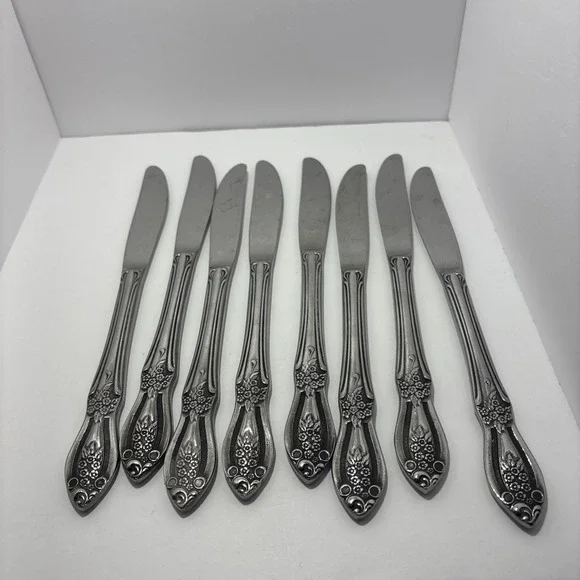 Vintage Stainless‎ Steel Knife Set Of 8. EUC VTG