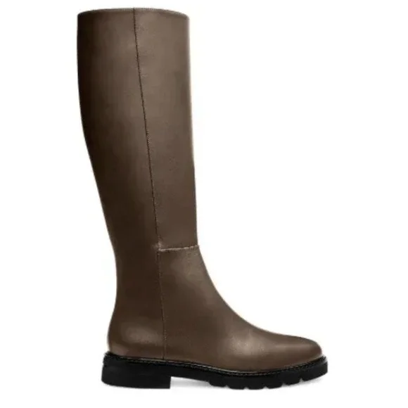 Stuart Weitzman‎ Donna to-the-knee Zip Boots Brown Leather 10 NEW