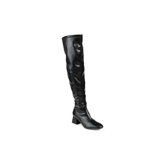 Journee Collection Womens Black Block Heel Melika Over the Knee  Boots  7‎ XWC