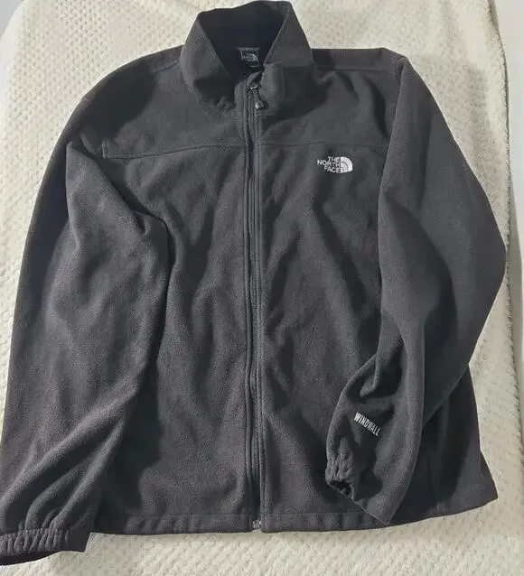 The North Face WindWall Fleece Jacket Mens XL Black Full Zip Outdoor Hiking