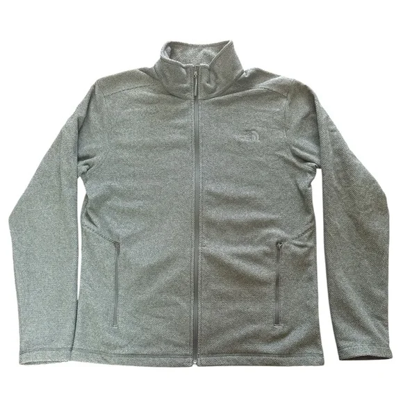 The North Face Men’s Zip Up Fleece Jacket Size Large Green GUC Pockets Outdoor