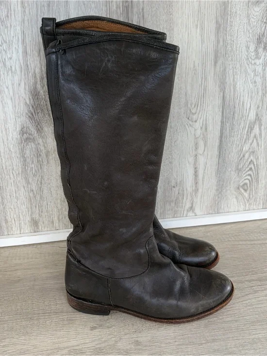 Vince Camuto leather riding boots Womens 8 Brown Rustic Westen Equestrian