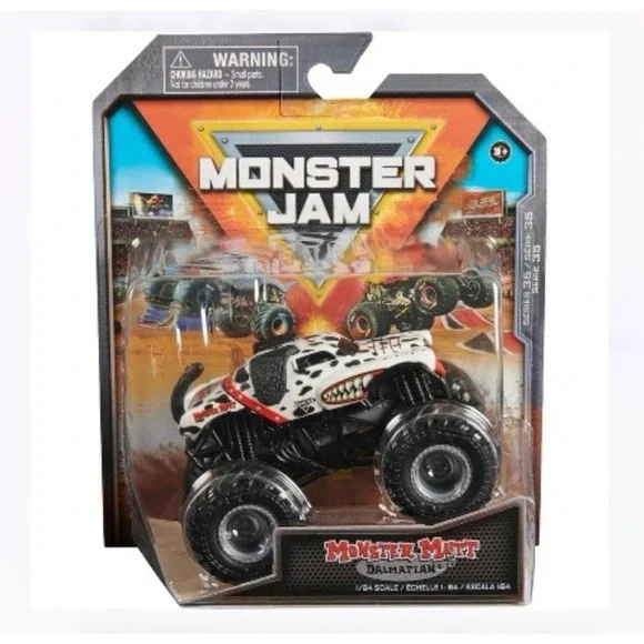 Monster Jam Monster Mutt Dalmatian 1:64 Diecast Truck White‎ NIB