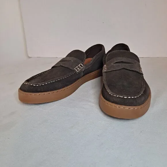 Dockers Mens 10M Vaughn Suede Leather Casual Slip-On Penny Loafer Shoe Brown