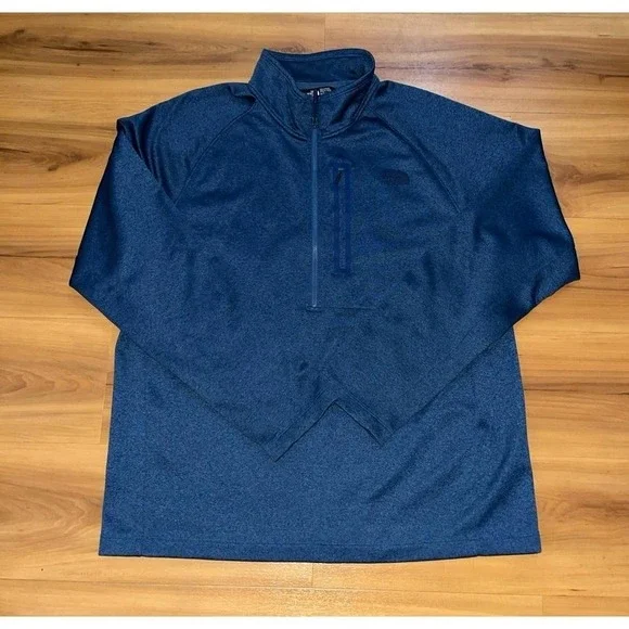 Mens The North Face‎ Half Zip Blue Lightweight Pullover Jacket