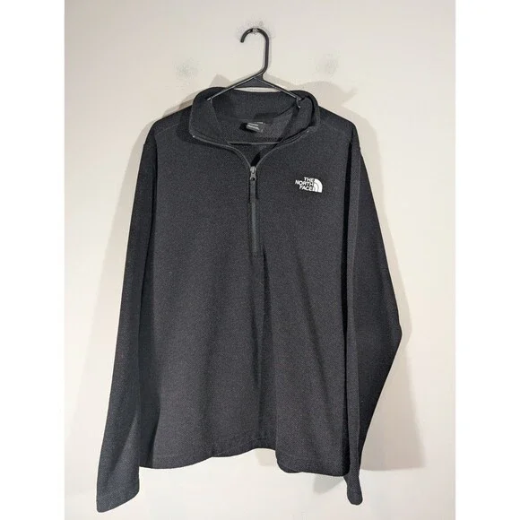 The North Face‎ Mens Black 1/4 Zip Fleece Jacket Sz Large Outdoor Hiking Gopcore