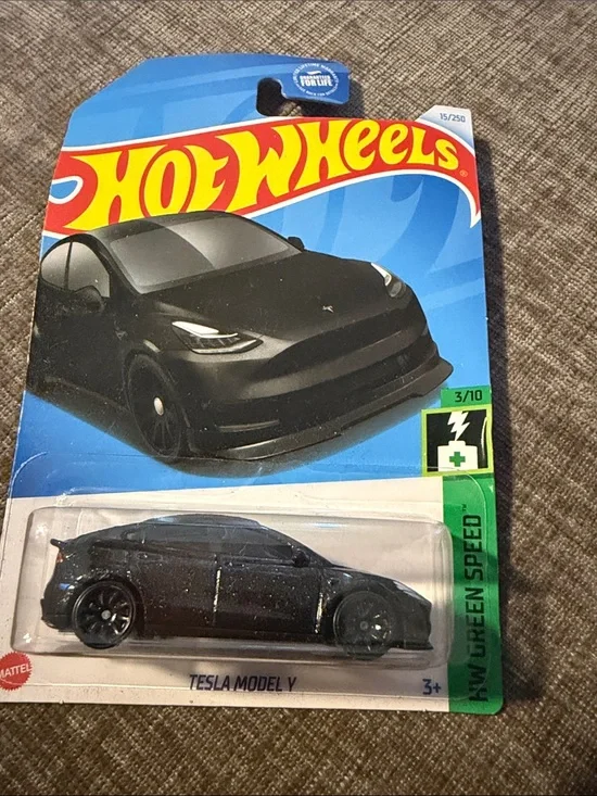 Hot Wheels Tesla Model Y HW Green Speed 3/10 Black Electric Vehicle