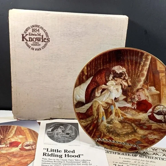 Edwin M Knowles Little Red Riding Hood Scott Gustafson 1991 Plate 84-K41-112.2
