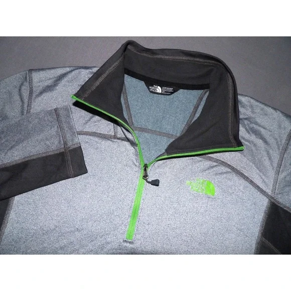 The North Face 100% Polyester Gray Pull Over 1/4 Zip Athletic Jacket Men's Large