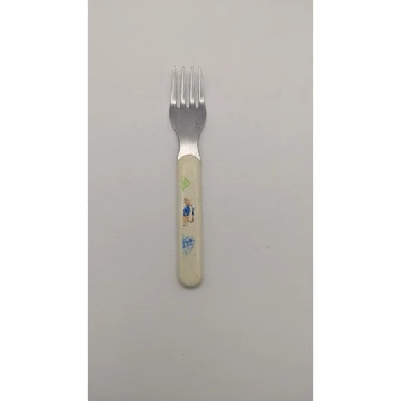 Vintage Peter‎ Rabbit Beatrix Potter Child Toddler Fork Stainless Steel Cream