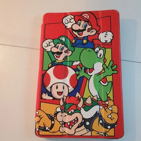 Super Mario Bros Tablet Case for Galaxy Tab A7 Lite A9 8.7 Red Folio Stand Cover