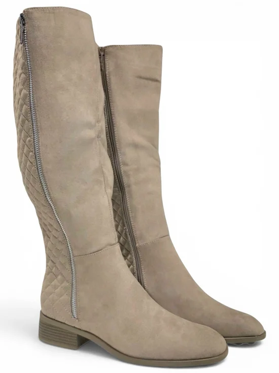 Women’s Quilted High Boots in Taupe Free Shipping!!!!