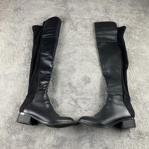 Bar III Rene Over the‎ Knee Boot Leather Suede Womens Size 7 Black